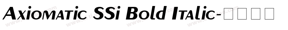 Axiomatic SSi Bold Italic字体转换